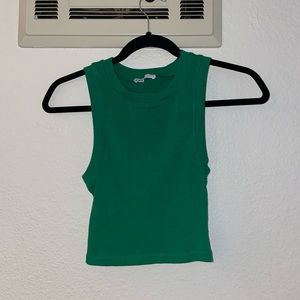 ZARA Green High Neck Crop Top